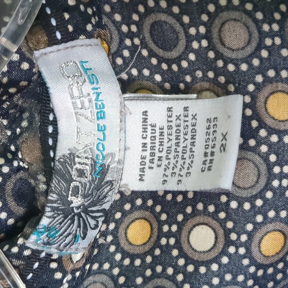 POINT ZERO* by Nicole Benisti satin ruched button front puff sleeve collared top - Picture 8 of 11